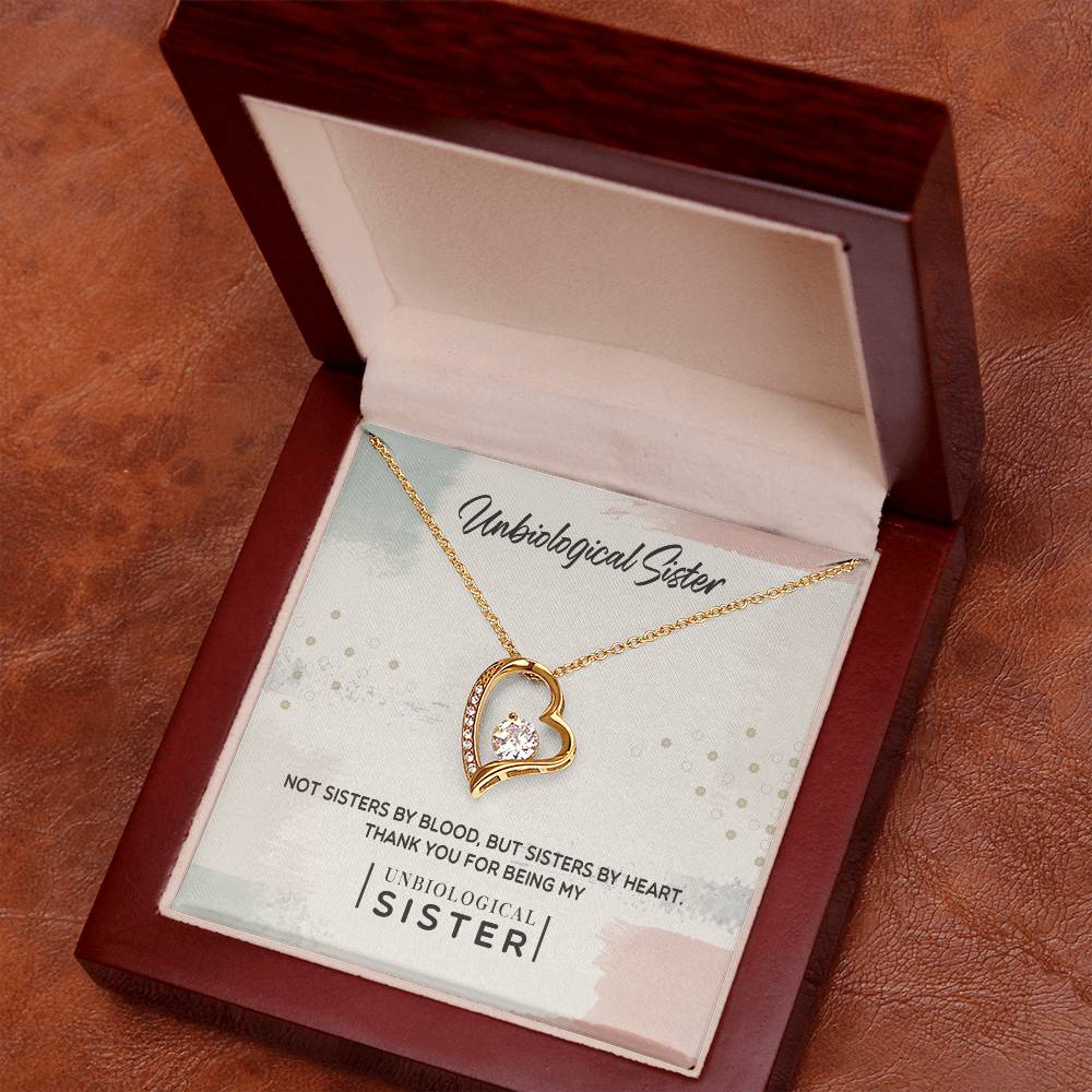 To My Unbiological Sister, Thank You - Forever Love Necklace