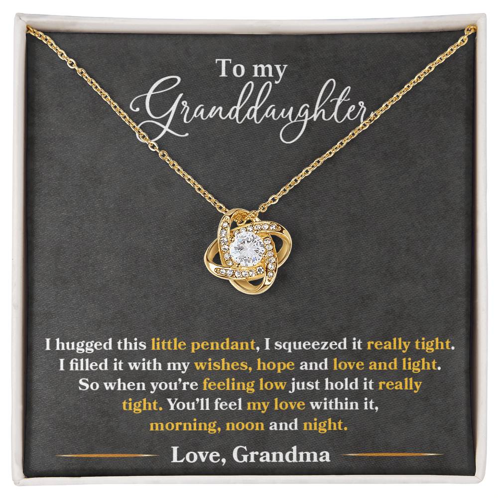 To My Granddaughter, You'll Feel My Love Within This - Love Knot Necklace