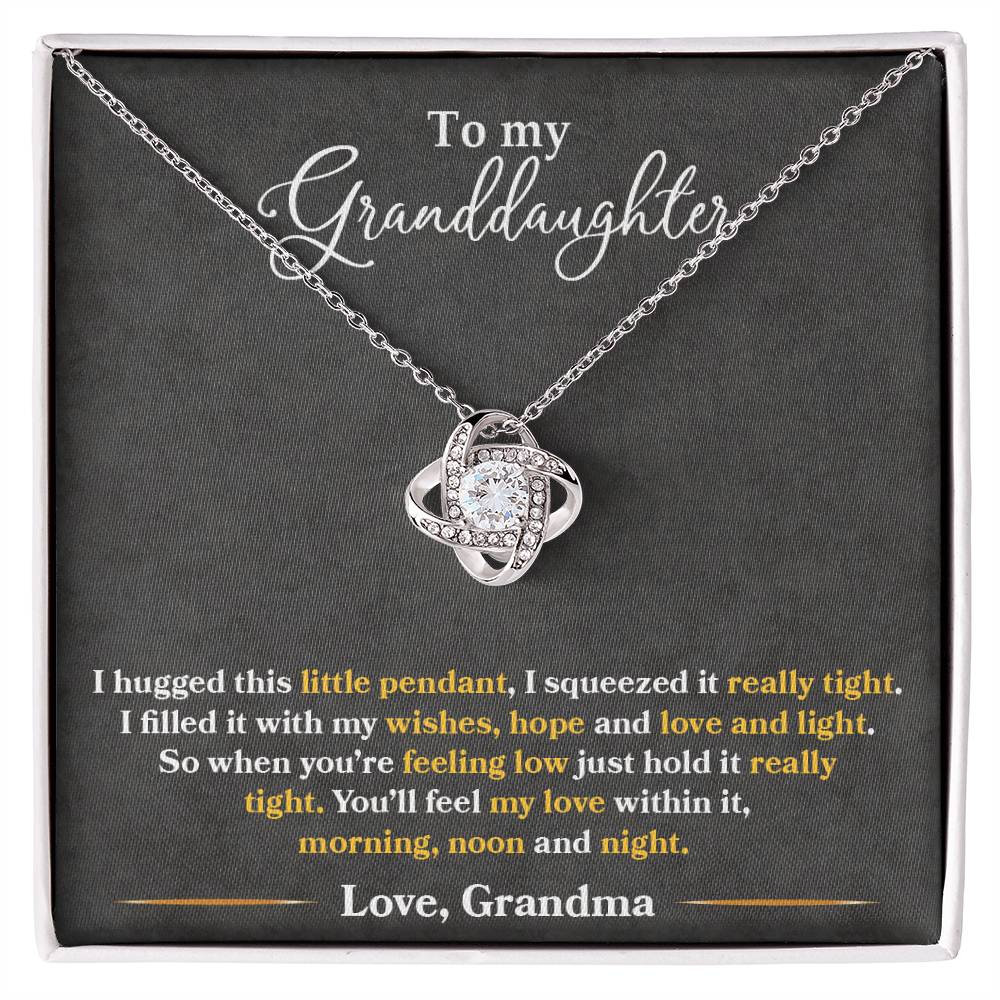 To My Granddaughter, You'll Feel My Love Within This - Love Knot Necklace