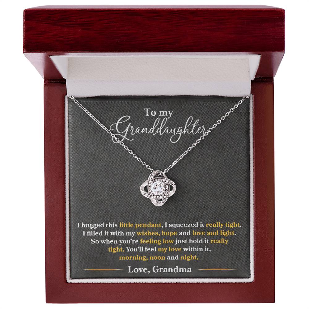 To My Granddaughter, You'll Feel My Love Within This - Love Knot Necklace