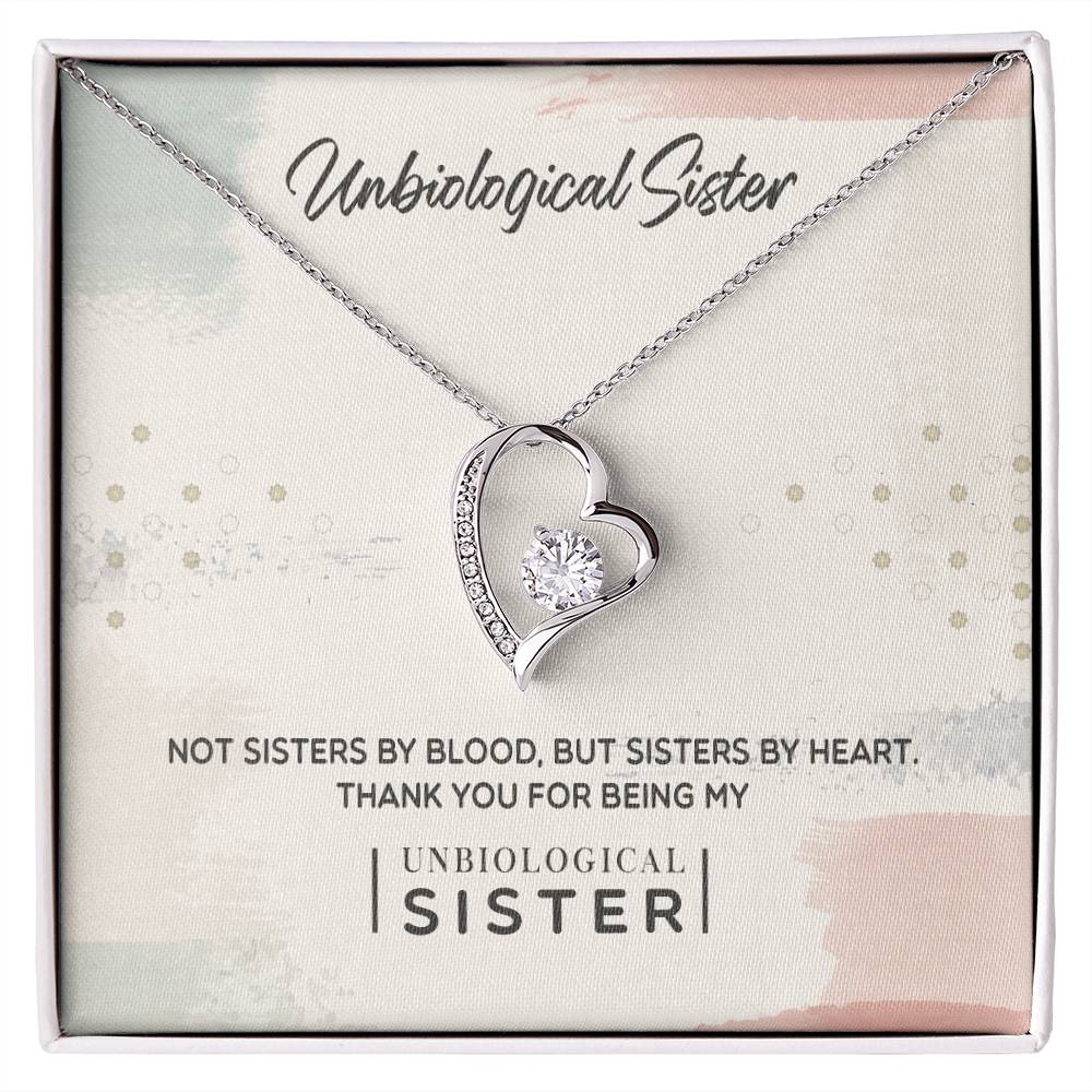 To My Unbiological Sister, Thank You - Forever Love Necklace