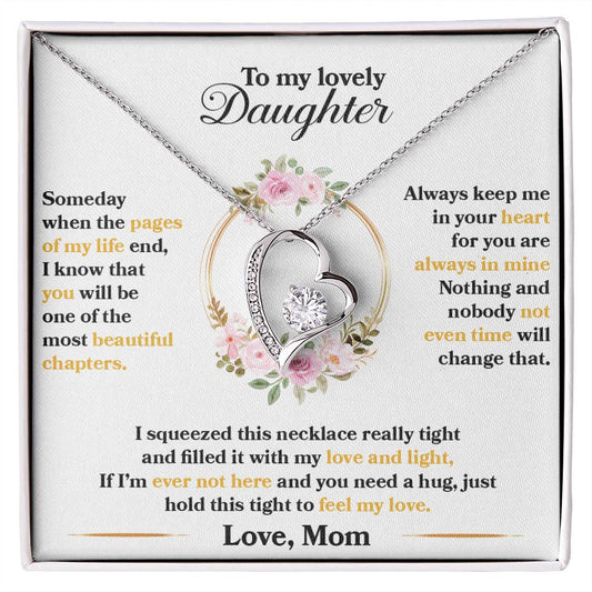 To My Lovely Daughter, Hold This Tight To Feel My Love - Forever Love Necklace