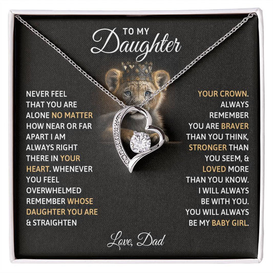 To My Daughter, You Will Always Be My Baby Girls - Forever Love Necklace