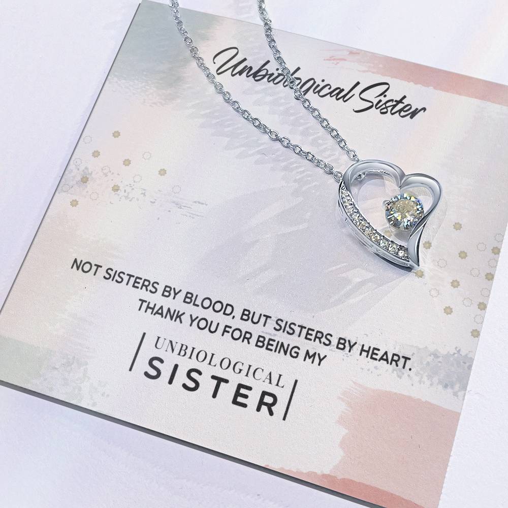 To My Unbiological Sister, Thank You - Forever Love Necklace