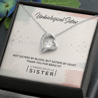 To My Unbiological Sister, Thank You - Forever Love Necklace