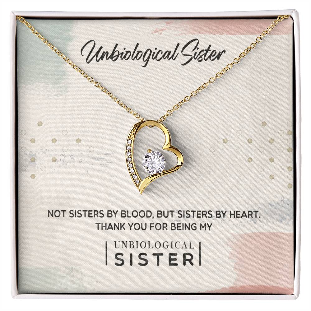 To My Unbiological Sister, Thank You - Forever Love Necklace