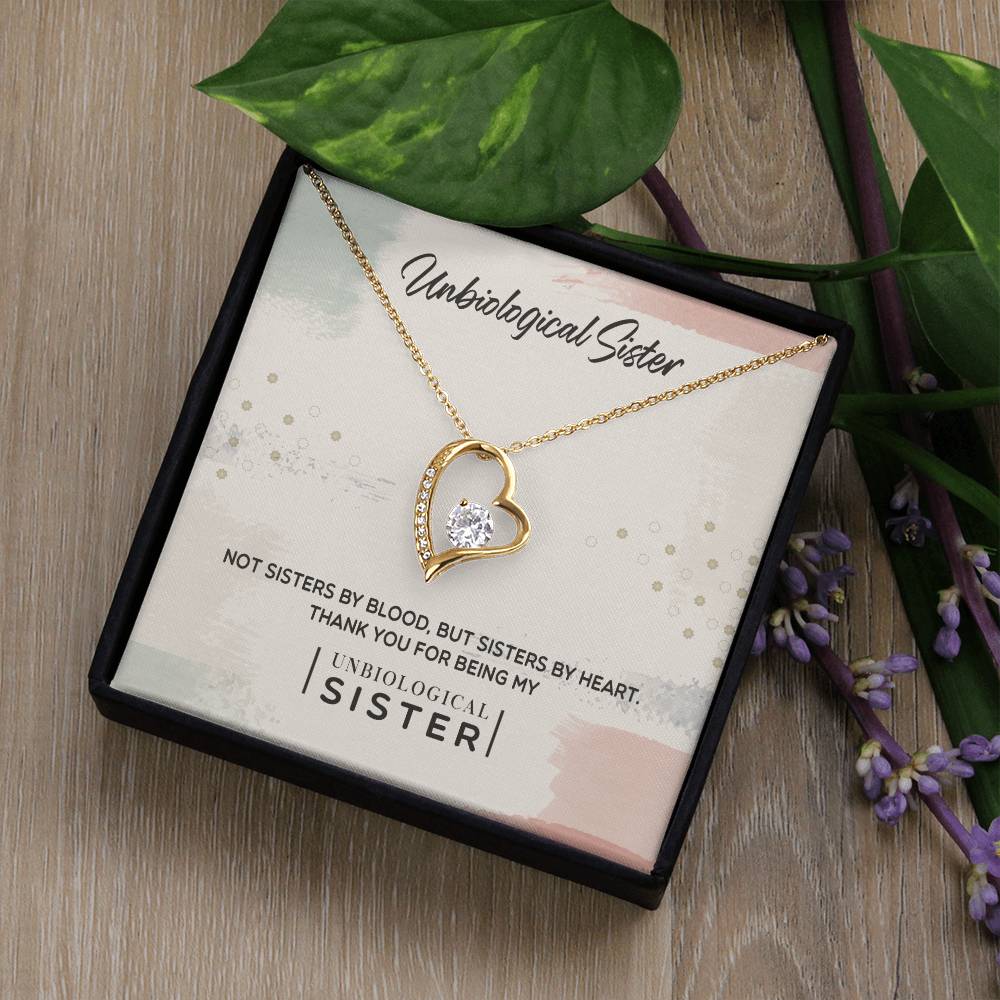 To My Unbiological Sister, Thank You - Forever Love Necklace